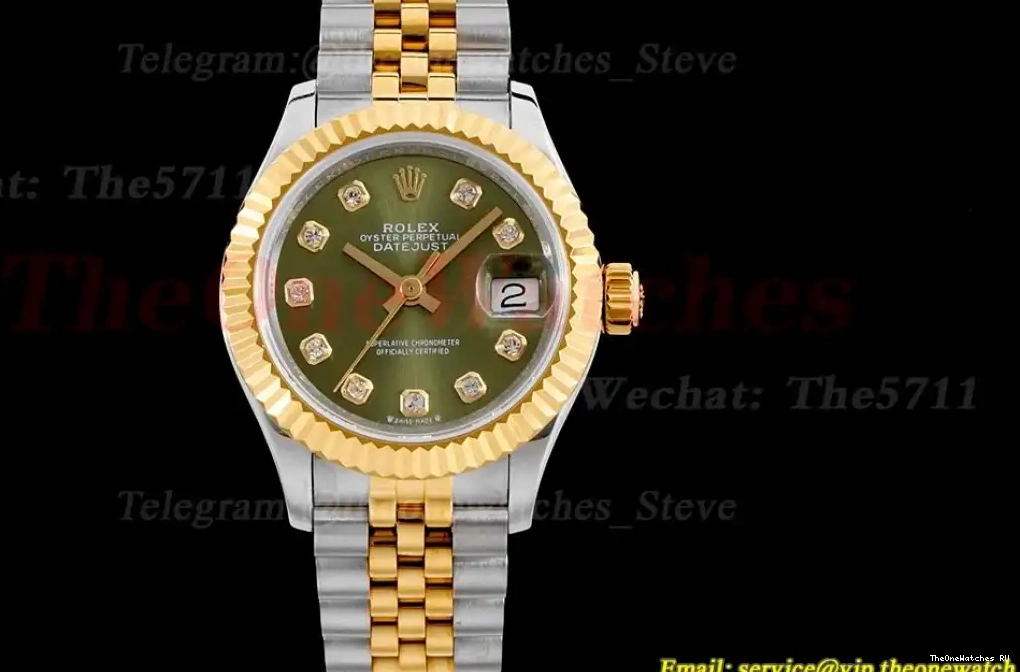 NH05 28mm Datejust Green Ladies SS Dial TWS YG 0407